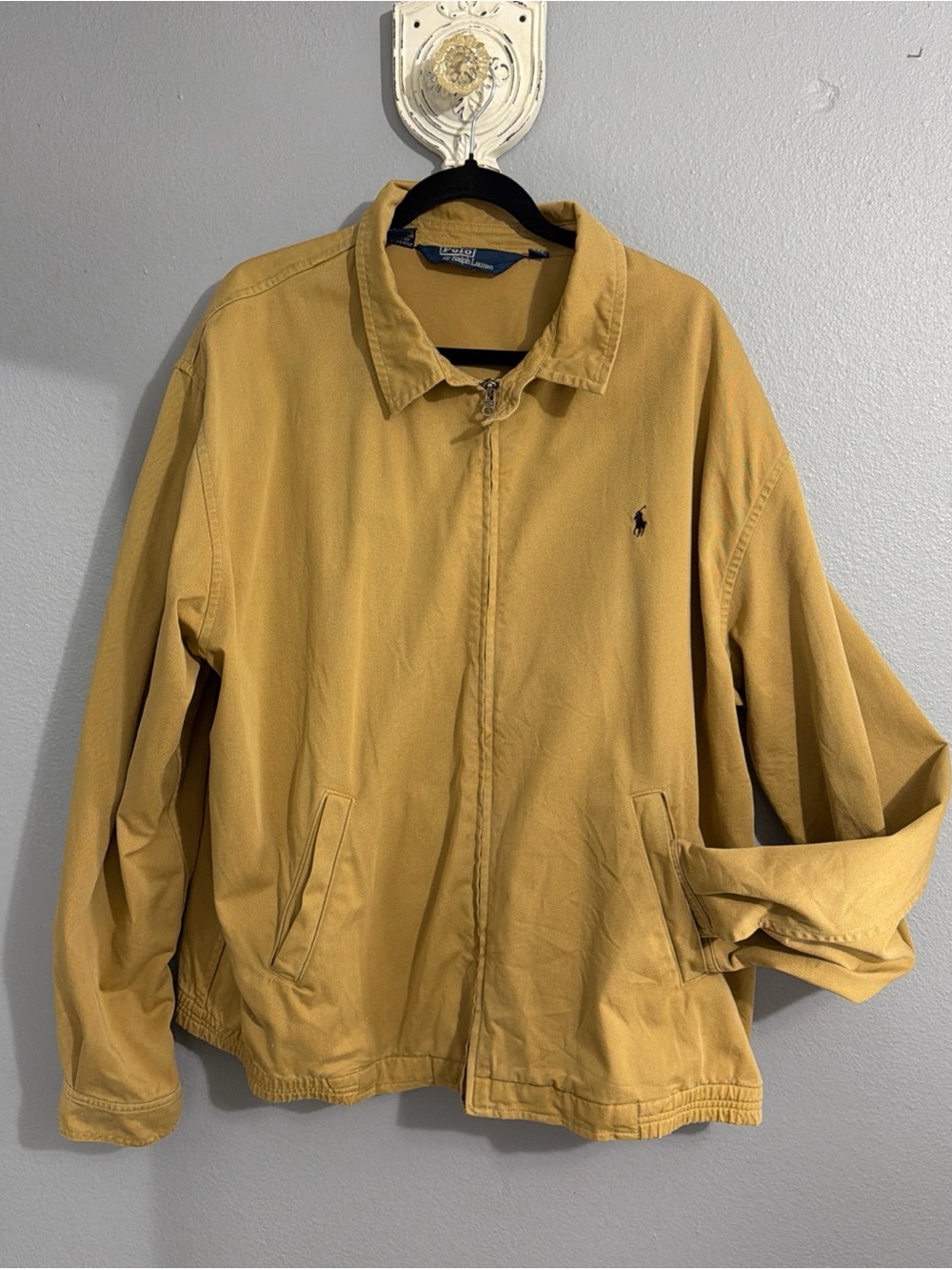 Polo Ralph Lauren Mens XXL Tan Khaki Cotton Harrington Jacket Zip Up Coat - Picture 2 of 12